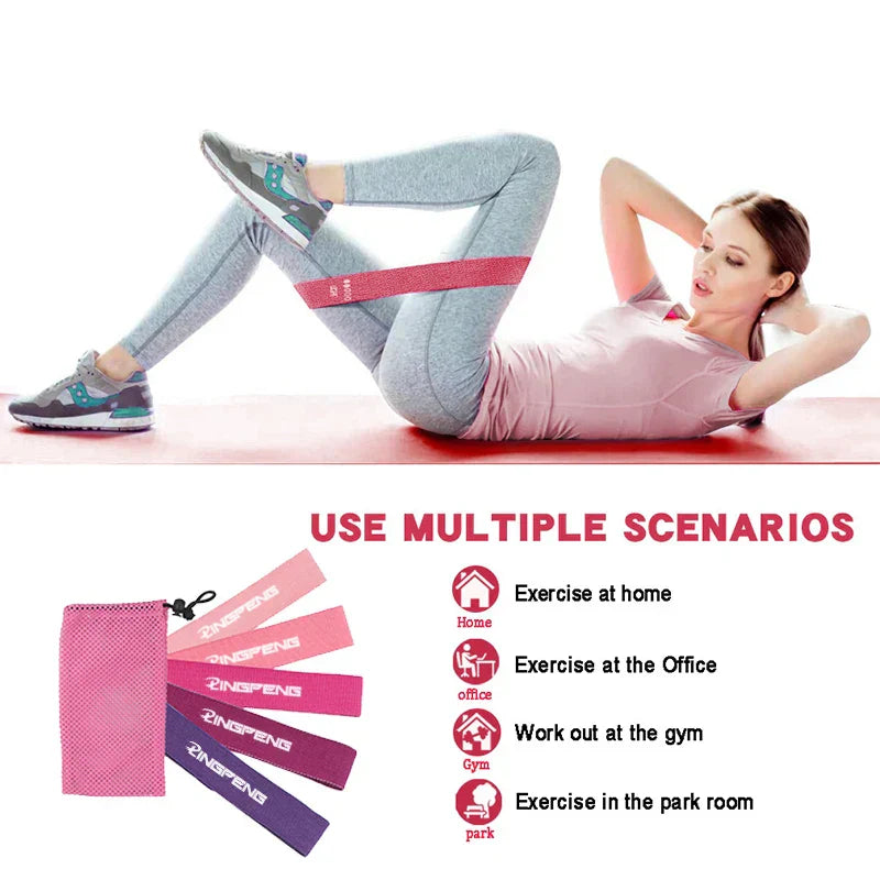Juego de 5 bandas elásticas trenzadas para glúteos y piernas
